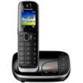 Panasonic KX-TGJ320 Schnurloses DECT-Telefon (Mobilteile: 1, mit Anrufbeantworter, Weckfunktion, Freisprechen), schwarz