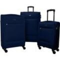 Trolleyset TRAVEL PAL "Neapel" blau Koffer-Sets Koffer Trolleys Kofferset Reisegepäck Weichschalen-Trolley-Set mit Zahlenschloss