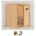 KARIBU Sauna "Milaja" Saunen 3,6-kW-Bio-Plug & Play Ofen mit externer Steuerung beige (naturbelassen) Saunen