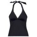 Bügel-Tankini-Top S.OLIVER "Aiko" Gr. 36, Cup C, schwarz Damen Bikini-Oberteile Ocean Blue mit Häkeloptik