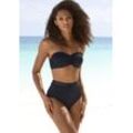 Bügel-Bandeau-Bikini-Top S.OLIVER "Aiko" Gr. 36, Cup A, schwarz Damen Bikini-Oberteile Ocean Blue mit Häkeloptik