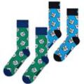Happy Socks Socken (2-Paar) Cat Socks, blau|grün