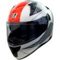 Motorradhelm RÖMER HELME "Integralhelm Eifel" Helme Gr. L Kopfumfang: 59 cm - 60 cm, schwarz-weiß (weiß, schwarz, rot) Motorradhelme mit integriertem Sonnenvisier