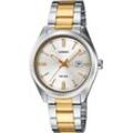 Quarzuhr CASIO COLLECTION Armbanduhren edelstahlfarben, goldfarben Damen Quarzuhren Armbanduhr, Damenuhr, analog, Datum