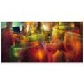 Glasbild ARTLAND "Zu später Stunde I" Bilder Gr. B/H: 100 cm x 50 cm, Glasbild Getränke Querformat, 1 St., bunt Glasbilder in verschiedenen Größen