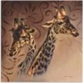 Wandbild ARTLAND "Giraffen Porträt" Bilder Gr. B/H: 100 cm x 100 cm, Alu-Dibond-Druck Wildtiere, 1 St., braun Kunstdrucke als Alubild, Outdoorbild, Leinwandbild in verschied. Größen