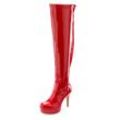 Overkneestiefel LASCANA BELLE AFFAIRE Gr. 36, rot Damen Schuhe Reißverschlussstiefel Overknee-Stiefel High Heel Stiefel Sommerstiefel mit Plateau und erotischer Lack-Optik, High-Heel-Stiefelette