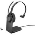 Headset Jabra Evolve2 55 link380a Mono, mit Ladestation, Reichweite bis 30 m, bis 10 h, UC-optimiert, schwarz