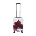 Koffer SAXOLINE "Roses" Gr. B/H/T: 35.00 cm x 54.00 cm x 20.00 cm, rot (weiß, rot) Koffer Trolleys mit praktischem Zahlenschloss