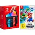 Nintendo Switch OLED + Super Mario Bros. Wonder, blau|rot|schwarz
