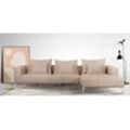 Ecksofa GUIDO MARIA KRETSCHMER HOME&LIVING "JANTE L-Form" Sofas Gr. B/H/T: 332 cm x 85 cm x 175 cm, Cord, Recamiere rechts, beige (sand) Ecksofas wahlweise Recamiere links oder rechts, mit Chromfüßen