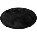 Hochflor-Teppich ESPRIT "Relaxx" Teppiche Gr. Ø 200 cm, 25 mm, 1 St., schwarz Esszimmerteppiche Wohnzimmer, sehr große Farbauswahl, weicher dichter Hochflor
