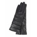 Lederhandschuhe GRETCHEN Gr. 7, schwarz Damen Handschuhe Fingerhandschuhe in modernem Streifendesign