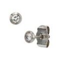 Paar Ohrstecker JOBO Ohrringe Gr. SI = kleine Einschlüsse, Platin 950-Diamanten, grau (platin 950) Damen Ohrstecker rund 950 Platin mit 2 Diamanten