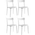 4-Fußstuhl CONNUBIA "ARGO CB/1523" Stühle Gr. B/H/T: 48 cm x 82 cm x 47 cm, 4 St., Polypropylen, weiß (schneeweiß matt p94) 4-Fuß-Stühle mit widerstandsfähigen, austauschbaren Fußkappen