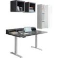 Büro-Set MÄUSBACHER "Big System Office" Arbeitsmöbel-Sets grau (weiß matt, graphit) Büromöbel-Sets Schreibtisch höhenverstellbar
