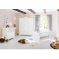 Babyzimmer-Komplettset PINOLINO "Florentina" weiß Baby Schlafzimmermöbel-Sets Komplett-Babybetten breit groß; mit Kinderbett, Schrank und Wickelkommode; Made in Europe