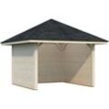 Holzpavillon PALMAKO "Bianca 8,3 m² Set 2" Pavillons Gr. B/H/T: 384 cm x 323 cm x 384 cm, beige (natur) Feststehende Pavillons BxTxH: 300x300x323 cm