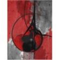 Wandbild ARTLAND "Abstrakt in rot und schwarz" Bilder Gr. B/H: 60 cm x 80 cm, Alu-Dibond-Druck Gegenstandslos Hochformat, 1 St., rot Kunstdrucke als Alubild, Outdoorbild, Leinwandbild, Poster in verschied. Größen