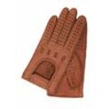Lederhandschuhe GRETCHEN "Womens Peccary Driving Gloves" Gr. 7,5, braun (bronzefarben) Damen Handschuhe Fingerhandschuhe in klassischem Autohandschuh-Design