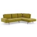 Ecksofa MACHALKE "L-Form" Sofas Gr. B/H/T: 290 cm x 90 cm x 100 cm, Chenille ELOY, Ottomane rechts, gelb (lemon eloy) Ecksofas mit hoher Bodenfreiheit