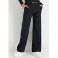 Anzughose HECHTER PARIS Gr. 40, N-Gr, schwarz Damen Hosen High-Waist-Hosen mit weitem Bein