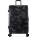 Hartschalen-Trolley HEYS "Black Camo, 76 cm" Gr. B/H/T: 51 cm x 76 cm x 30 cm 110 l, schwarz-weiß (black camo) Koffer Hartschalenkoffer Reisegepäck groß Reisekoffer TSA Schloss Volumenerweiterung