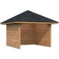 Holzpavillon PALMAKO "Bianca 8,3 m² Set 2" Pavillons Gr. B/H/T: 384 cm x 323 cm x 384 cm, braun (hellbraun) Feststehende Pavillons BxTxH: 300x300x323 cm