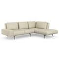 Ecksofa MACHALKE "L-Form" Sofas Gr. B/H/T: 290 cm x 90 cm x 100 cm, Leder SADDLE, Ottomane rechts, beige (creme saddle) Leder-Ecksofas mit hoher Bodenfreiheit