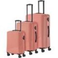 travelite Bali Kofferset 55/67/77 cm 4 Rollen - Rosa