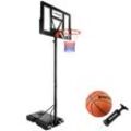 Basketballkorb Dirk, Korbhöhe 230 - 305 cm, mit Ball & Pumpe - schwarz