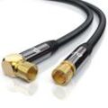 Primewire SAT-Kabel, Koax, F-Stecker, HDTV SAT Koax Kabel 90° gewinkelt, 4fach Schirmung, 135dB, 75Ohm - 15m