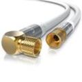 Primewire SAT-Kabel, Koax, F-Stecker, HDTV SAT Koax Kabel 90° gewinkelt, 4fach Schirmung, 135dB, 75Ohm - 20m