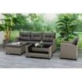 Gardissimo TURIN Ecklounge Polyrattan Gartenmöbel Gruppe grau