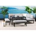 Gardissimo VEGAS XL Alu Ecklounge Gartenmöbel Gruppe anthrazit grau