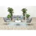 Garden Impressions FLEURIE Rope Alu Lounge Set Gartenmöbel Sitzgruppe weiss