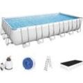 Bestway 56475 | Power Steel Frame Pool-Set mit Sandfilteranlage 732x366x132cm