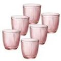 Emilja Tumbler-Glas 6 Wassergläser / Whiskybecher 29cl Line Rosa