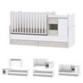 Lorelli Komplettbett Baby- und Kinderbett Mini Max, 3 in 1, umbaubar, für 2 Kind...