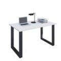VCM Premium Büromöbel Schreibtisch Lona U Schwarz (Farbe: Weiß, B. 110 x H. 76 x T. 50 cm)