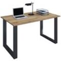 VCM Premium Büromöbel Schreibtisch Lona U Schwarz (Farbe: Honig-Eiche, Größe: 140)