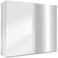 Composad Schwebetürenschrank SYSTEMA, 250 x 223 cm - Weiß Hochglanz - Weiß matt - mit Spiegel