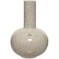 Deko-Vase HANNIS, Sandfarben - nicht wasserdicht - Steingut - H 25,5 cm - gemustert