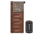 KINGCAMP Deckenschlafsack Snowflake 400 Winter Schlafsack XL Breit Baumwolle -15 Farbe: cappuccino, Variante: Zipper Links