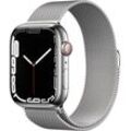 Smartwatch APPLE "Watch Series 7 GPS + Cellular, 45mm" Smartwatches beige (silver, starlight) Fitness-Tracker