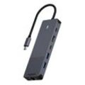 Rapoo USB-C Multiport Adapter "UCM-2002", 6in1, Grau