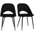 Vintage-Stühle aus schwarzem Samt mit Beinen aus Metall 2er-Set COSETTE