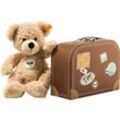 Steiff Teddybär "Fynn", mit Koffer, 28 cm, beige