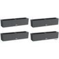 Lechuza - 4er - Set ® Blumenkasten balconera Cottage 80 Granit