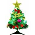 Tisch-Weihnachtsbaum, künstliche Mini-Weihnachtsbäume mit Kunststoffsockel, saisonale Ornamente, Tisch-Bäume für